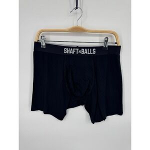NWT Shaft N Balls Sb 10025 Boxer Brief Men's Large Black Elastic Waist Comfort